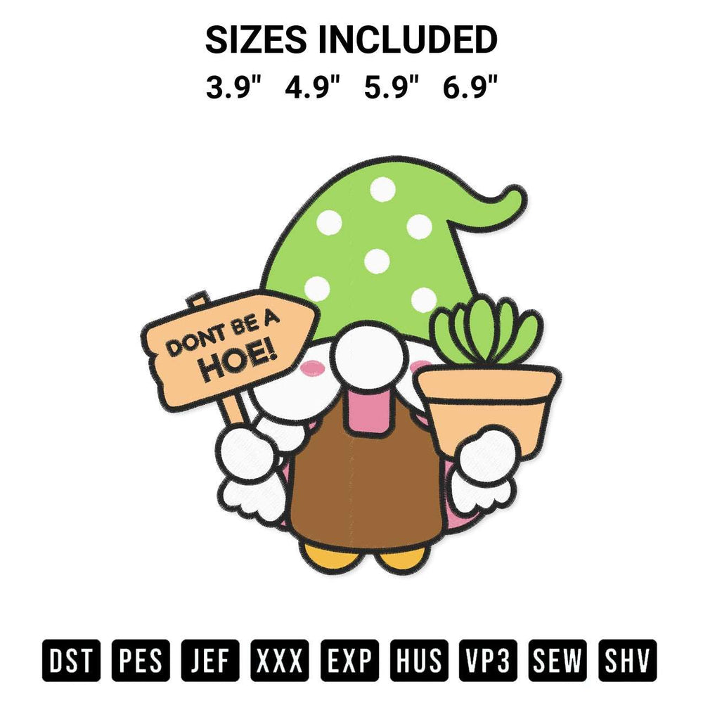 Shop the Gnome Lovers Gardening Embroidery Design machine embroidery pattern at Designspacks.com. Beautifully digitized for flawless stitching on any fabric. Available sizes: 3.9", 4.9", 5.9", 6.9".
