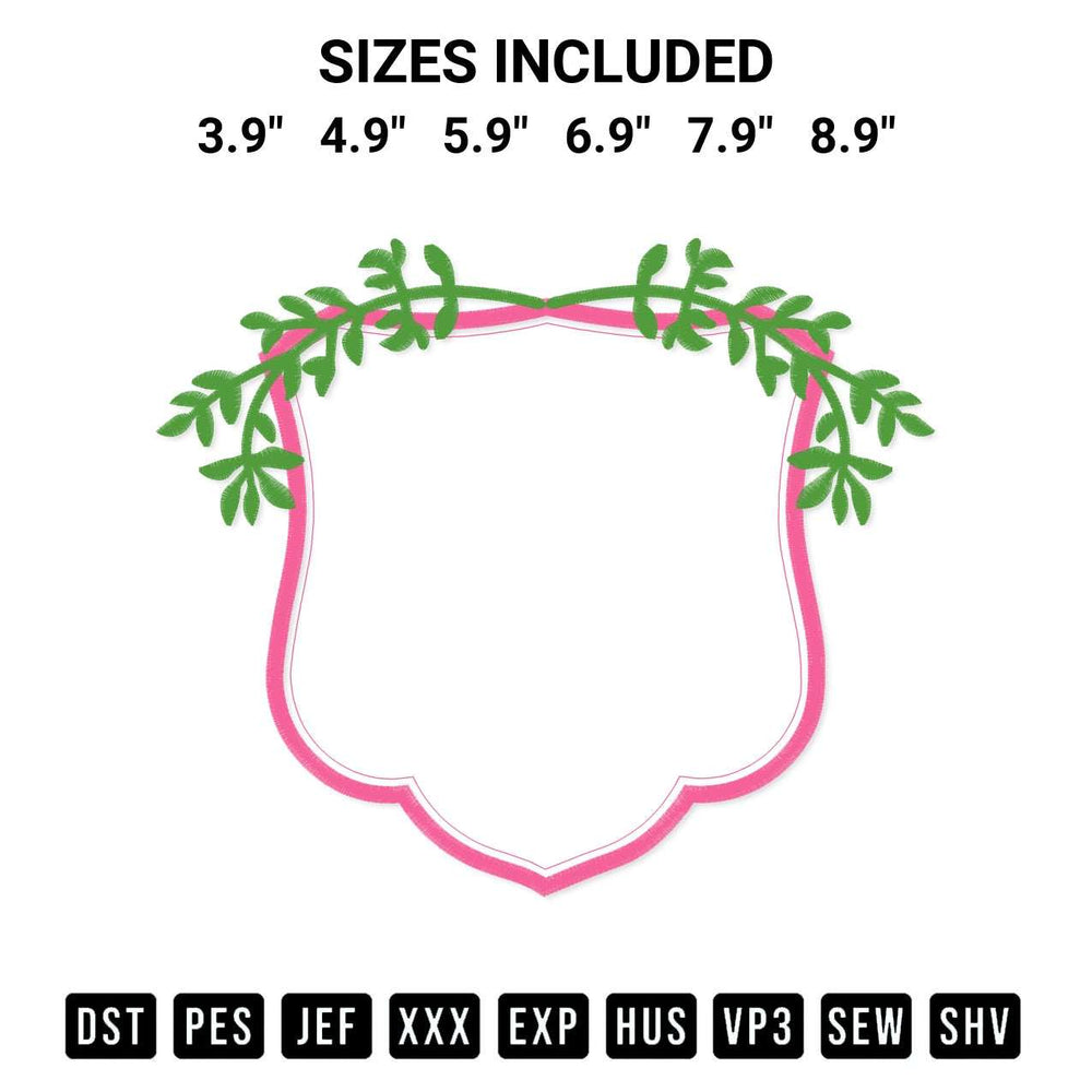 Get the Leaf Frame Embroidery Design embroidery design for your custom crafts! Premium digitized files available for instant download at Designspacks.com. Available sizes: 3.9", 4.9", 5.9", 6.9", 7.9", 8.9".
