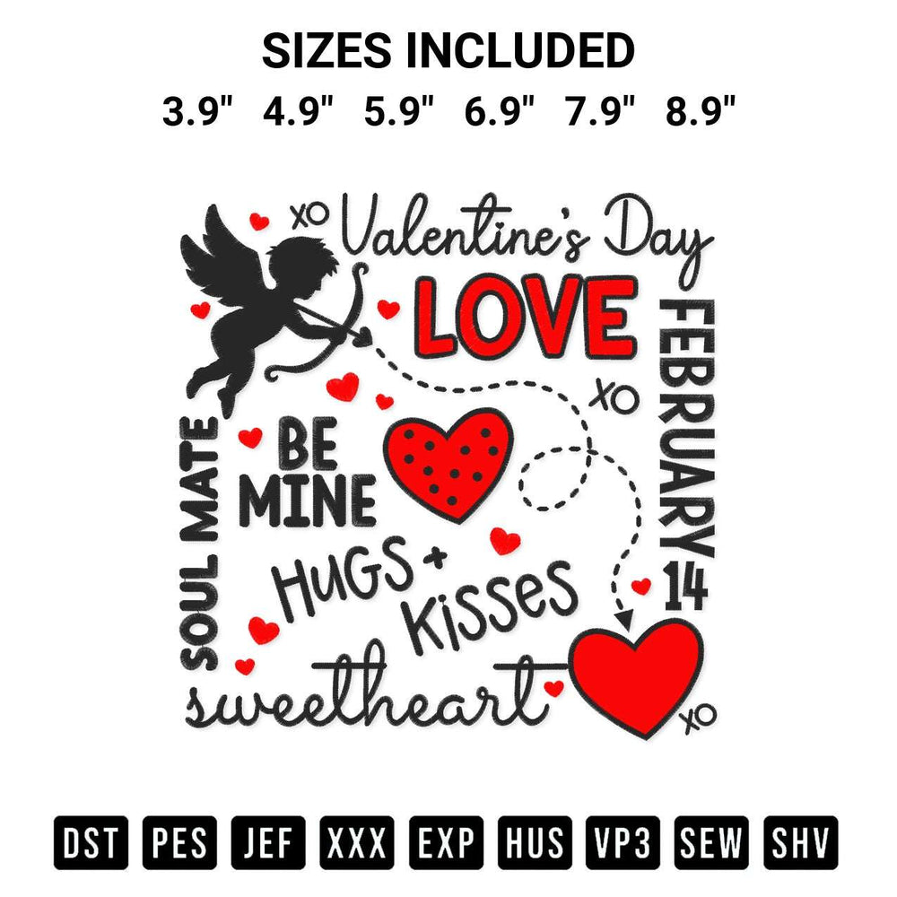 Discover the perfect addition to your crafting collection: Valentines Day Subway Art Embroidery Design embroidery file. Instantly available at Designspacks.com. Available sizes: 3.9", 4.9", 5.9", 6.9", 7.9", 8.9".