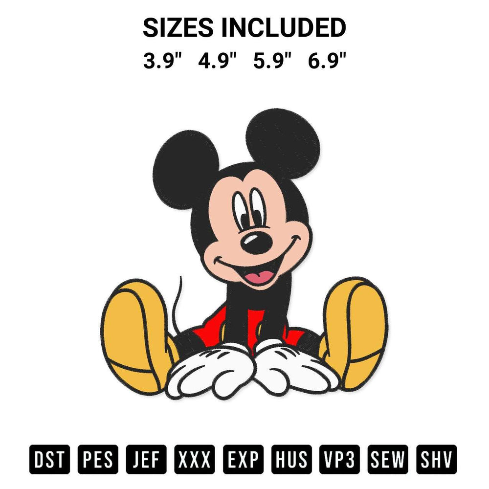 Get the Mickey Mouse Embroidery Design embroidery design for your custom crafts! Premium digitized files available for instant download at Designspacks.com. Available sizes: 3.9", 4.9", 5.9", 6.9".