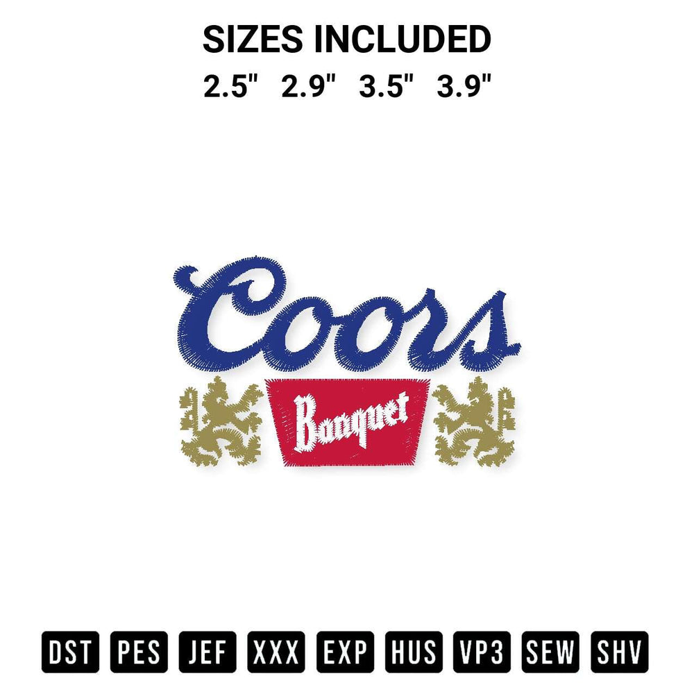 Looking for the perfect pattern? Download the Coors Banquet Beer Logo Embroidery Design embroidery design today at Designspacks.com. Crisp, clean stitching guaranteed. Available sizes: 2.5", 2.9", 3.5", 3.9".