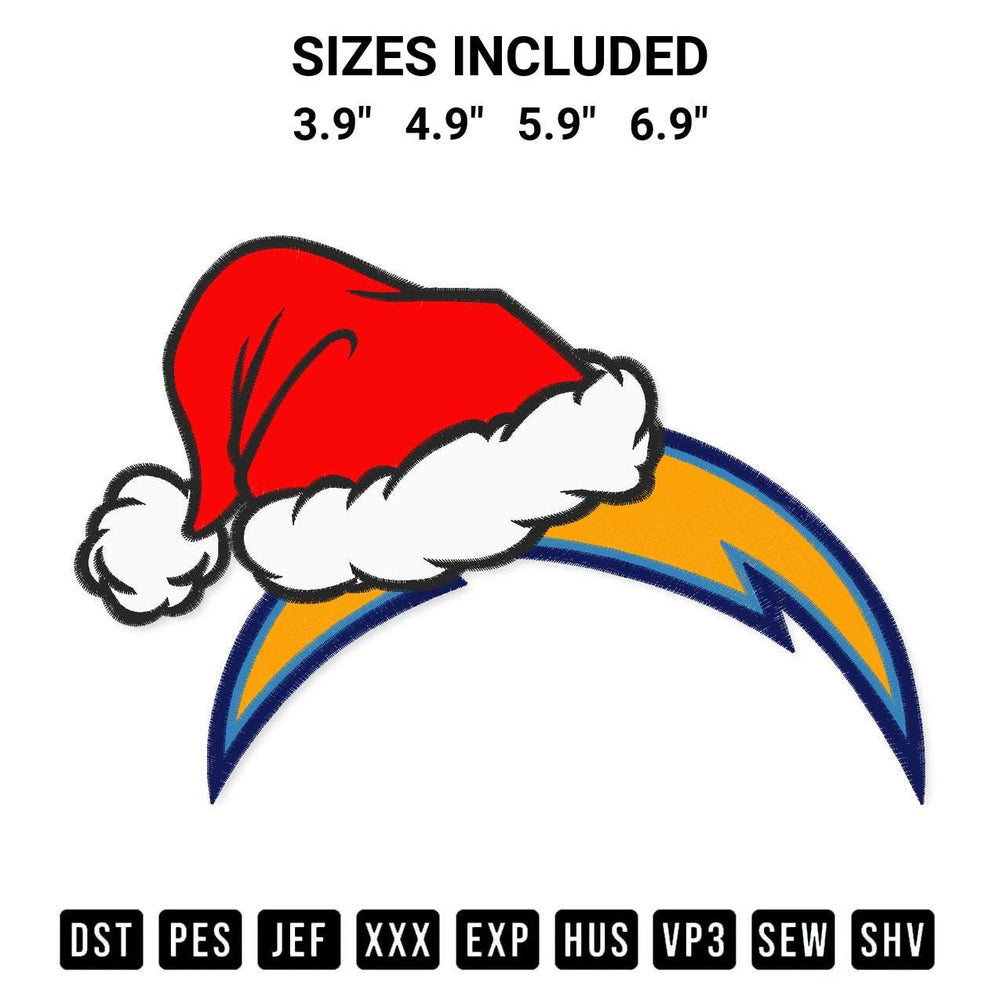 Get the Los Angeles Chargers Christmas Embroidery Design embroidery design for your custom crafts! Premium digitized files available for instant download at Designspacks.com. Available sizes: 3.9", 4.9", 5.9", 6.9".