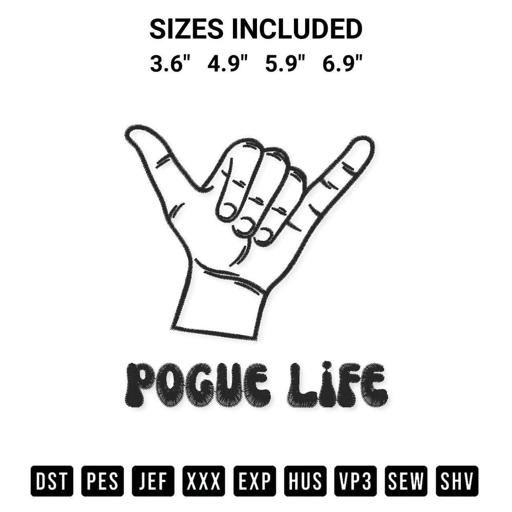 Transform your fabrics with the Pogue Life Embroidery Design embroidery design. Instant access to premium digitized patterns at Designspacks.com. Available sizes: 3.6", 4.9", 5.9", 6.9".