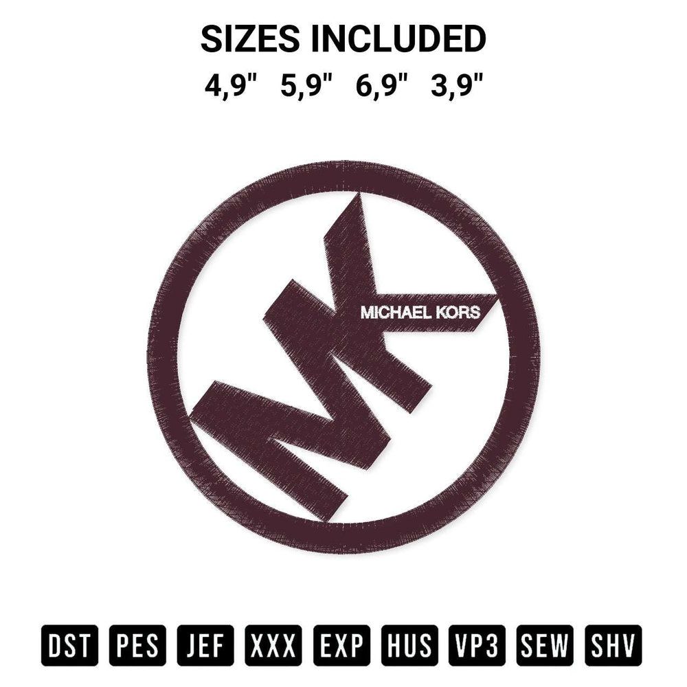 Discover the perfect addition to your crafting collection: Michael Kors Logo Embroidery Design embroidery file. Instantly available at Designspacks.com. Available sizes: 4,9", 5,9", 6,9", 3,9".