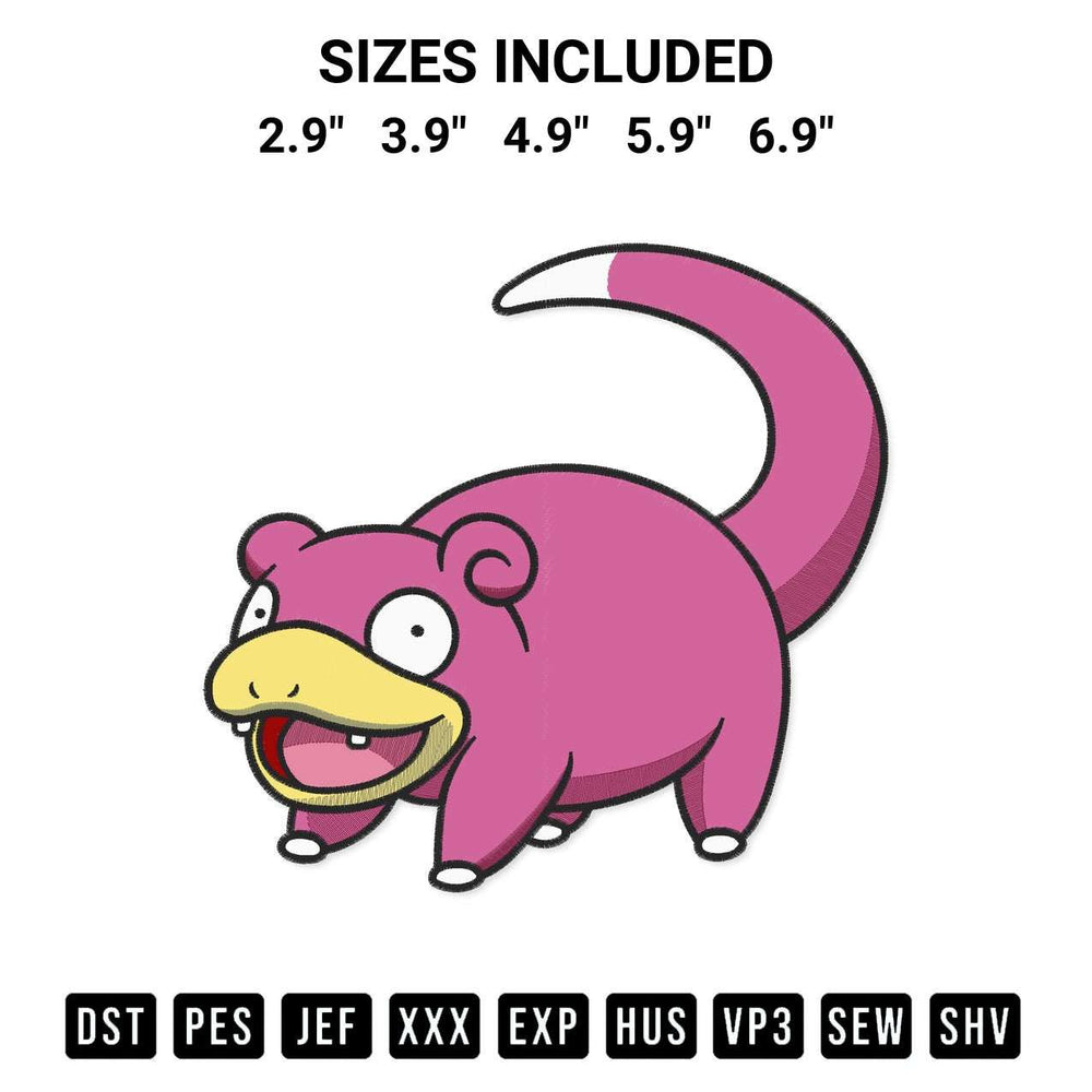 Discover the perfect addition to your crafting collection: Slowpoke Pokemon Embroidery Design embroidery file. Instantly available at Designspacks.com. Available sizes: 2.9", 3.9", 4.9", 5.9", 6.9".