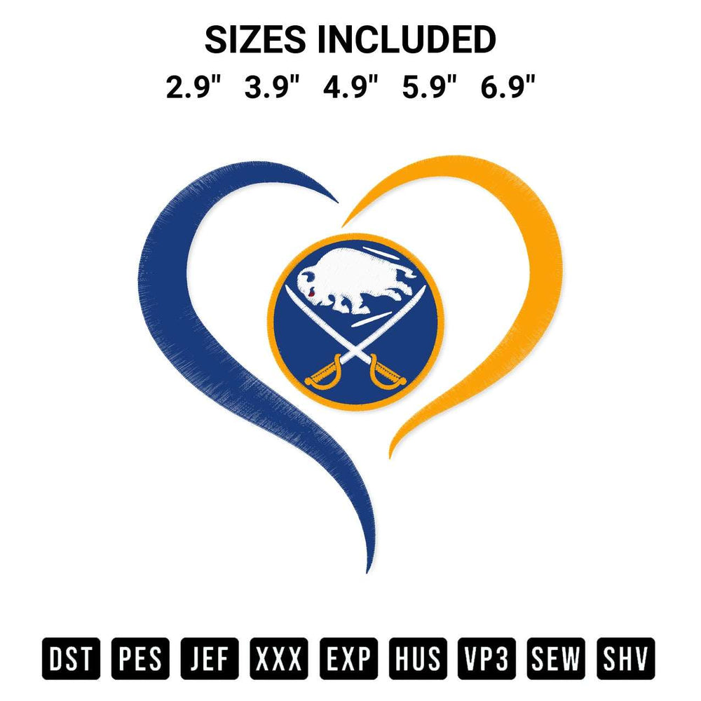 Looking for the perfect pattern? Download the Buffalo Sabres Heart Nhl Embroidery Design embroidery design today at Designspacks.com. Crisp, clean stitching guaranteed. Available sizes: 2.9", 3.9", 4.9", 5.9", 6.9".
