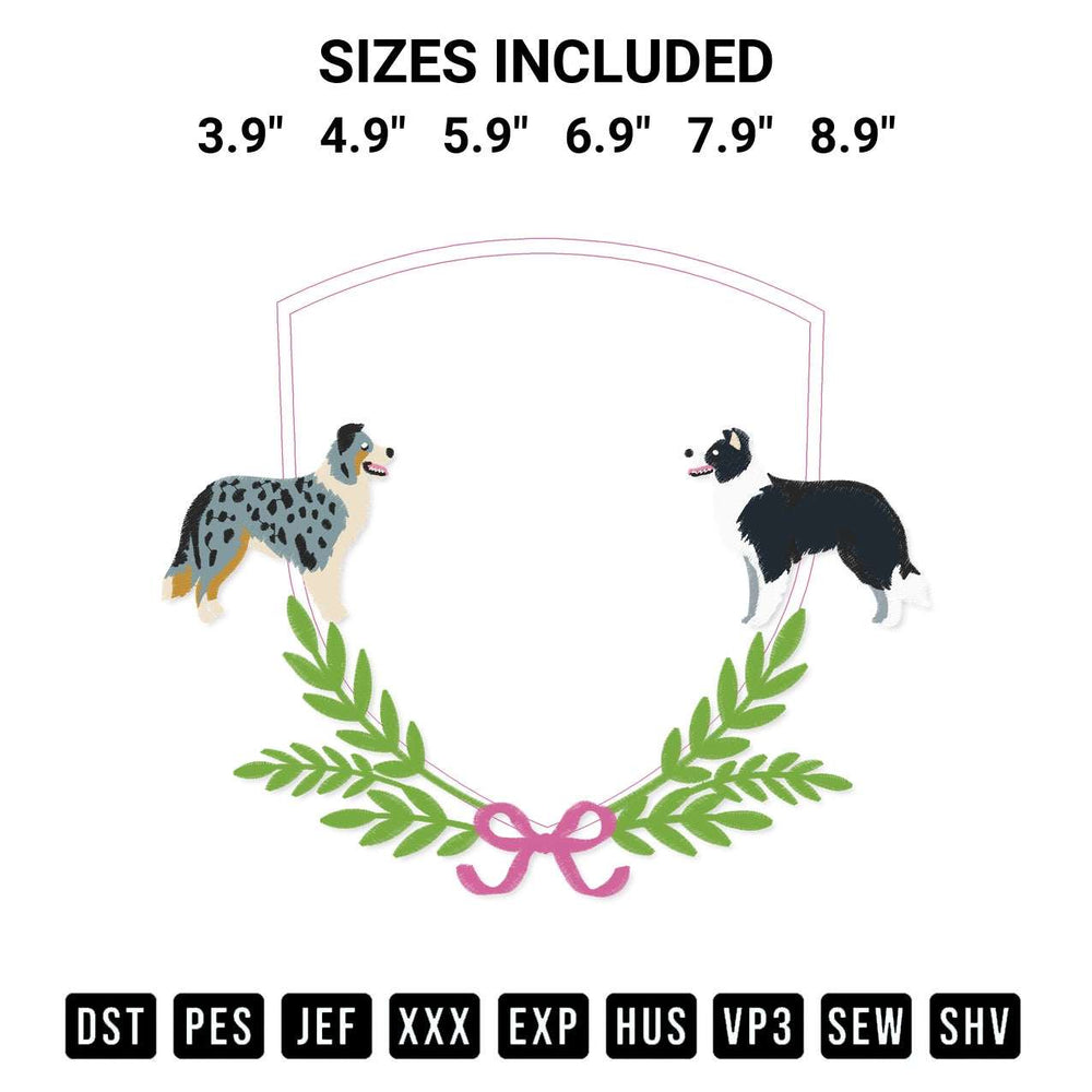 Add a unique touch to your apparel with the Border Collie Dogs Frame Embroidery Design embroidery file. Premium instant download available now on Designspacks.com. Available sizes: 3.9", 4.9", 5.9", 6.9", 7.9", 8.9".