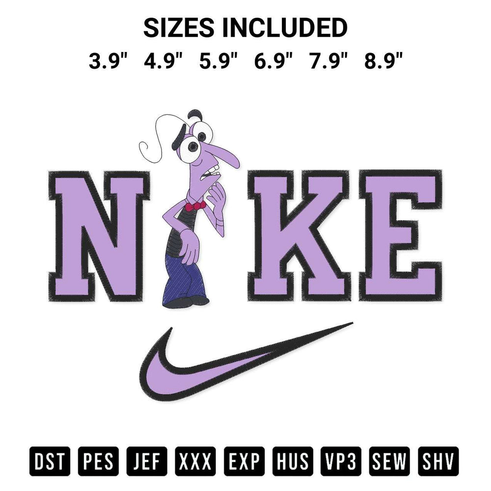 Create amazing crafts with the Nike Fear Inside Out 2 Embroidery Design embroidery file. High-quality digital download from Designspacks.com, perfect for beginners and pros. Available sizes: 3.9", 4.9", 5.9", 6.9", 7.9", 8.9".