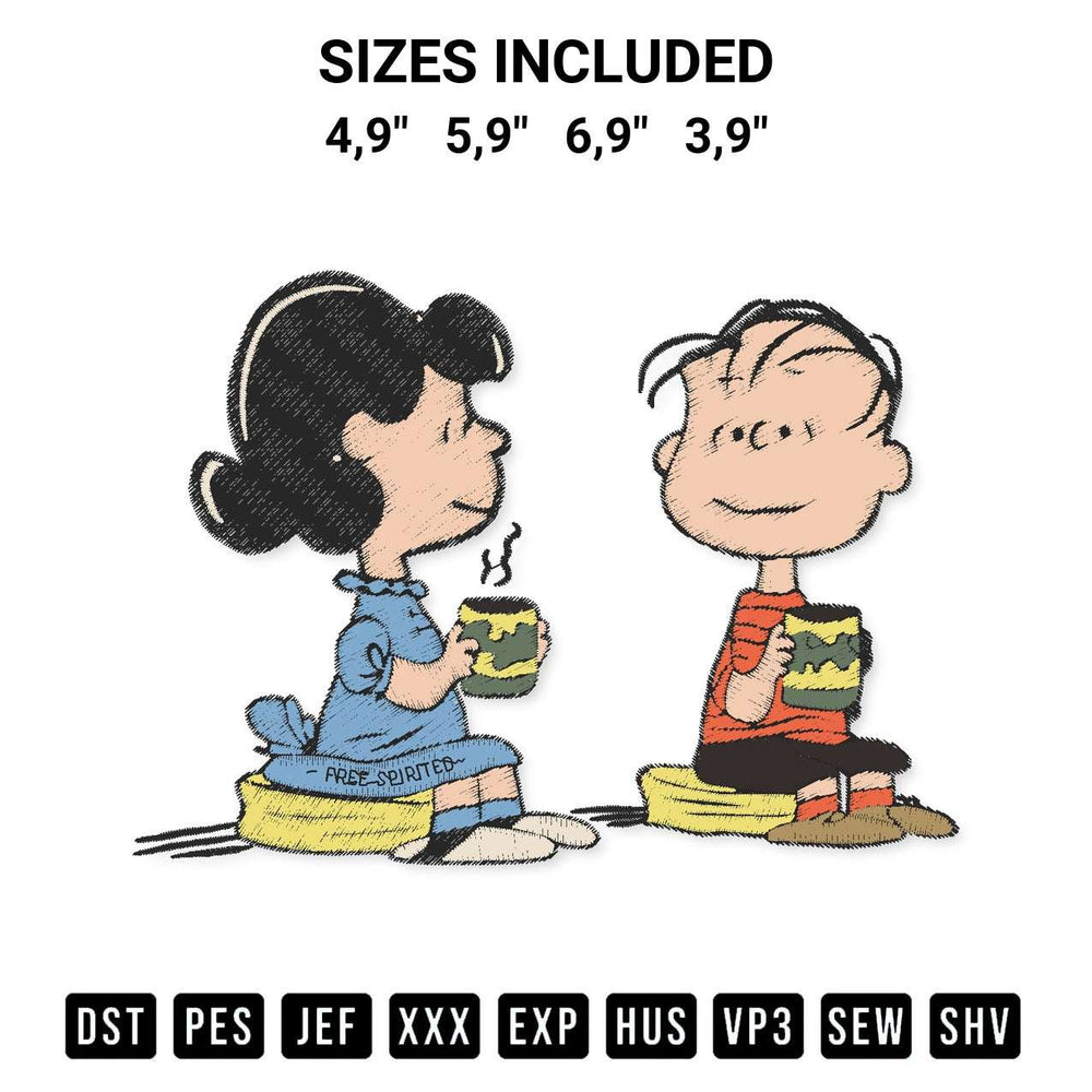 Download the Snoopy Linus And Lucy Peanuts Cartoon Kids Gift Logo Embroidery Design machine embroidery design exclusively at Designspacks.com. Premium digitized pattern for apparel and DIY crafts. Available sizes: 4,9", 5,9", 6,9", 3,9".