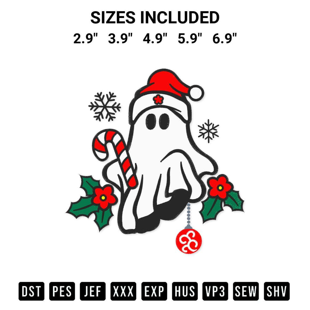 Add a unique touch to your apparel with the Ghost Xmas Embroidery Design embroidery file. Premium instant download available now on Designspacks.com. Available sizes: 2.9", 3.9", 4.9", 5.9", 6.9".