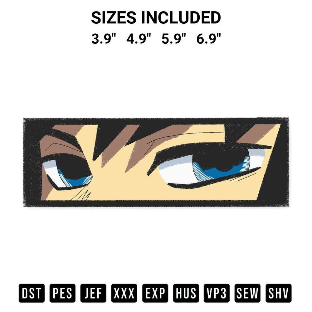 Stitch like a pro with the Tomioka Giyu Eyes Embroidery Design embroidery pattern from Designspacks.com. High-quality digital machine embroidery file. Available sizes: 3.9", 4.9", 5.9", 6.9".