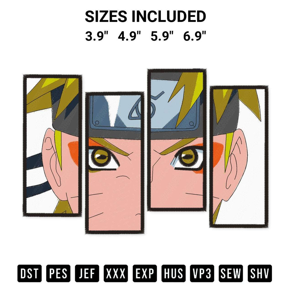 Download the Sage Mode Naruto Face Embroidery Design machine embroidery design exclusively at Designspacks.com. Premium digitized pattern for apparel and DIY crafts. Available sizes: 3.9", 4.9", 5.9", 6.9".