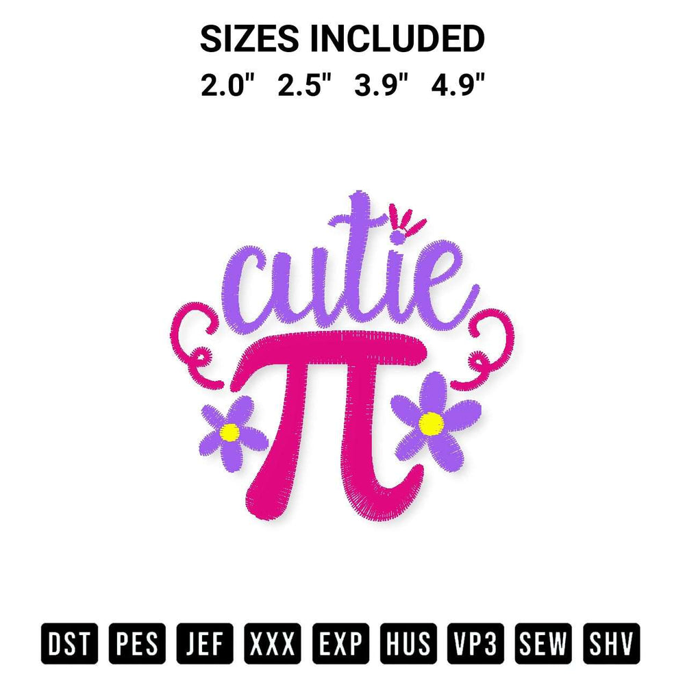 Looking for the perfect pattern? Download the Cutie Pi Embroidery Design embroidery design today at Designspacks.com. Crisp, clean stitching guaranteed. Available sizes: 2.0", 2.5", 3.9", 4.9".