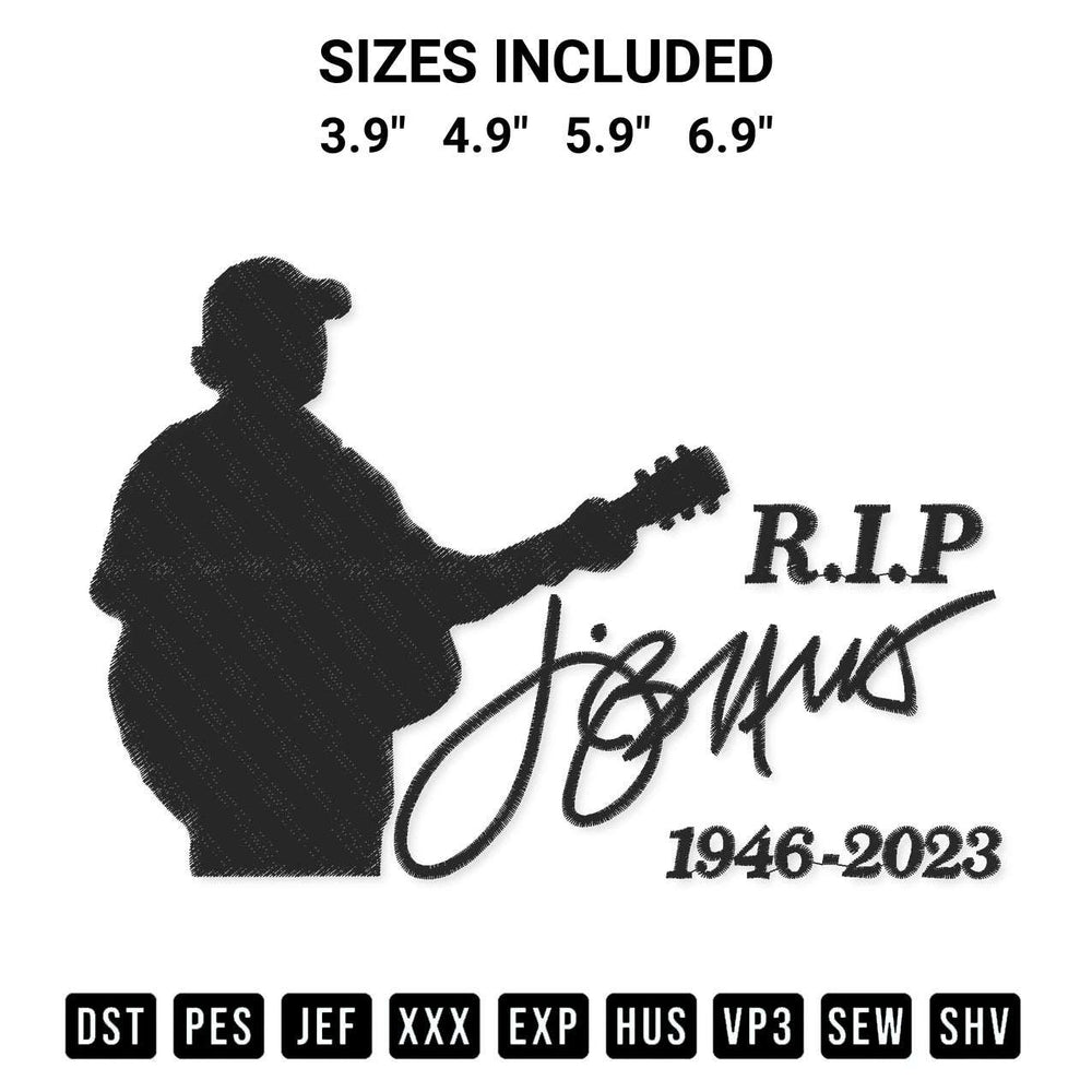 Get the Rip Jimmy Buffett Embroidery Design embroidery design for your custom crafts! Premium digitized files available for instant download at Designspacks.com. Available sizes: 3.9", 4.9", 5.9", 6.9".