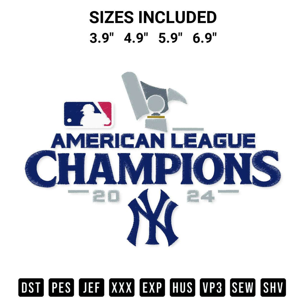 Add a unique touch to your apparel with the Ny Yankees World Series 2024 Embroidery Design embroidery file. Premium instant download available now on Designspacks.com. Available sizes: 3.9", 4.9", 5.9", 6.9".