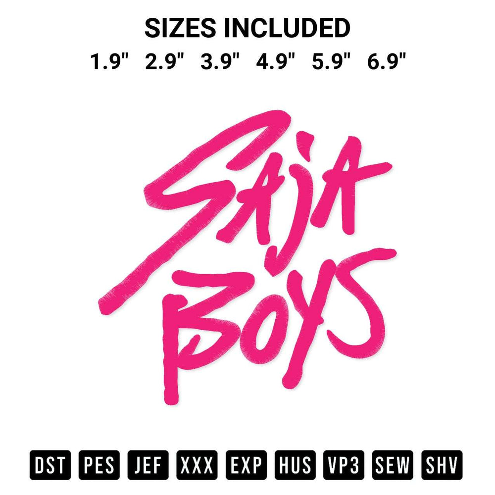 Get the Kpop Demon Hunters Saja Boys Embroidery Design embroidery design for your custom crafts! Premium digitized files available for instant download at Designspacks.com. Available sizes: 1.9", 2.9", 3.9", 4.9", 5.9", 6.9".