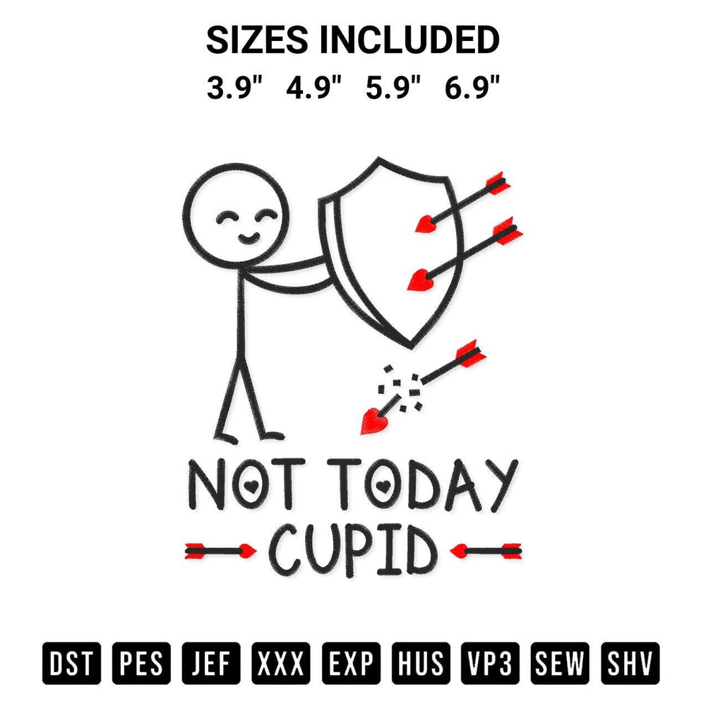Looking for the perfect pattern? Download the Funny Boy Not Today Cupid Embroidery Design embroidery design today at Designspacks.com. Crisp, clean stitching guaranteed. Available sizes: 3.9", 4.9", 5.9", 6.9".