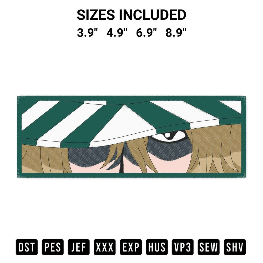 Add a unique touch to your apparel with the Kisuke Urahara Embroidery Design embroidery file. Premium instant download available now on Designspacks.com. Available sizes: 3.9", 4.9", 6.9", 8.9".