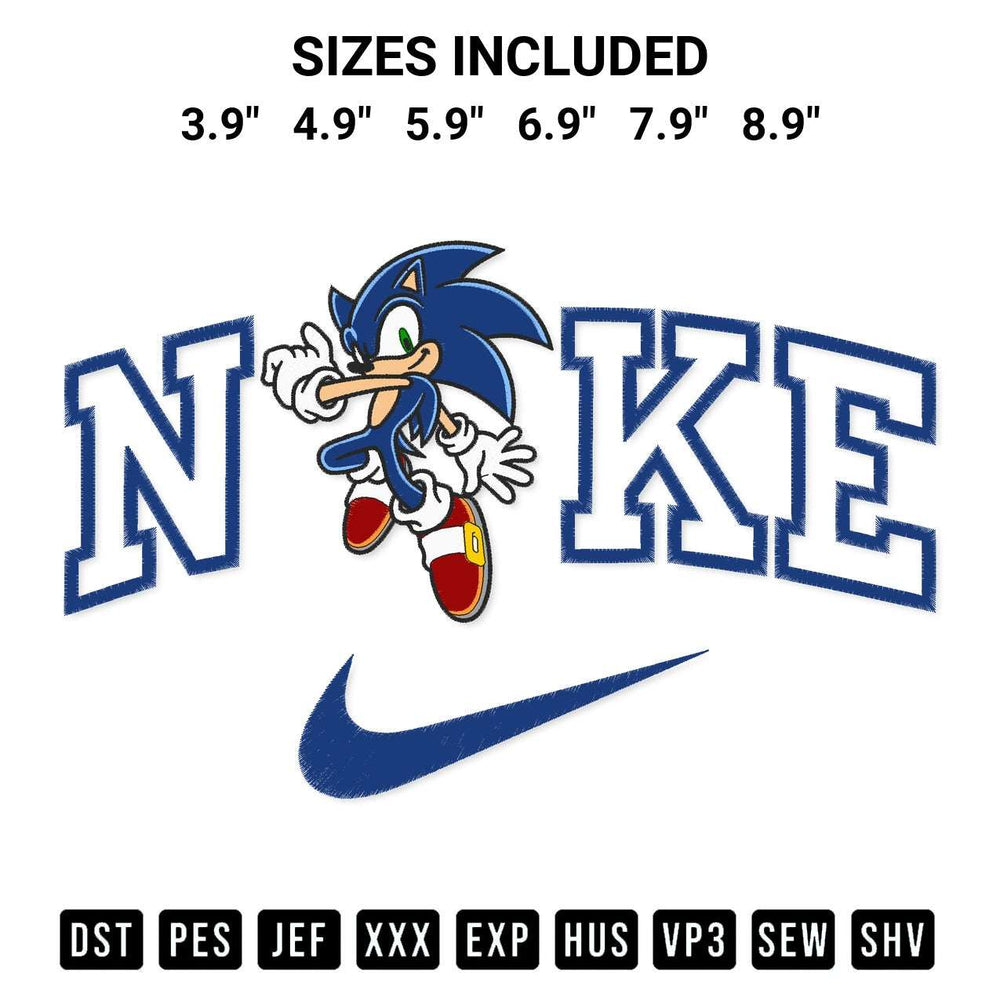 Looking for the perfect pattern? Download the Nike Sonic The Hedgehog Embroidery Design embroidery design today at Designspacks.com. Crisp, clean stitching guaranteed. Available sizes: 3.9", 4.9", 5.9", 6.9", 7.9", 8.9".