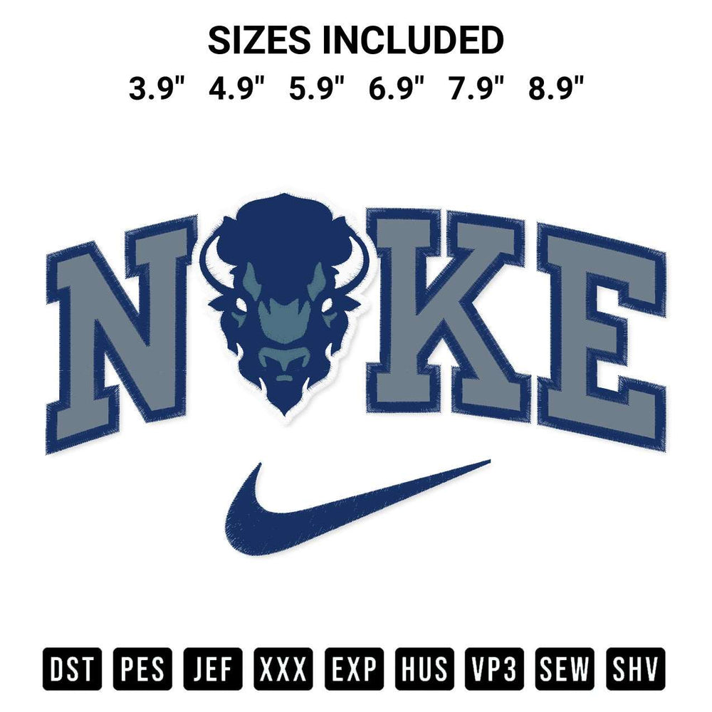 Stitch like a pro with the Howard Bison X Nike Embroidery Design embroidery pattern from Designspacks.com. High-quality digital machine embroidery file. Available sizes: 3.9", 4.9", 5.9", 6.9", 7.9", 8.9".