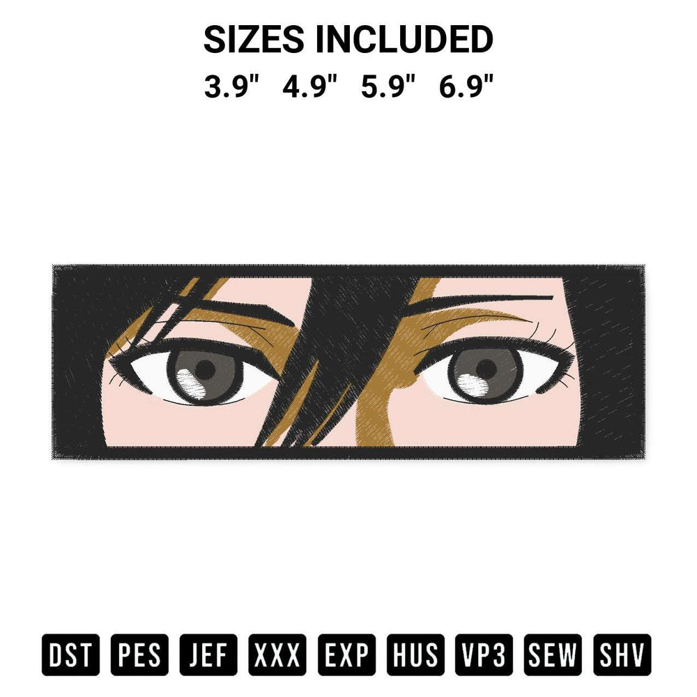 Get the Mikasa Eyes Embroidery Design embroidery design for your custom crafts! Premium digitized files available for instant download at Designspacks.com. Available sizes: 3.9", 4.9", 5.9", 6.9".