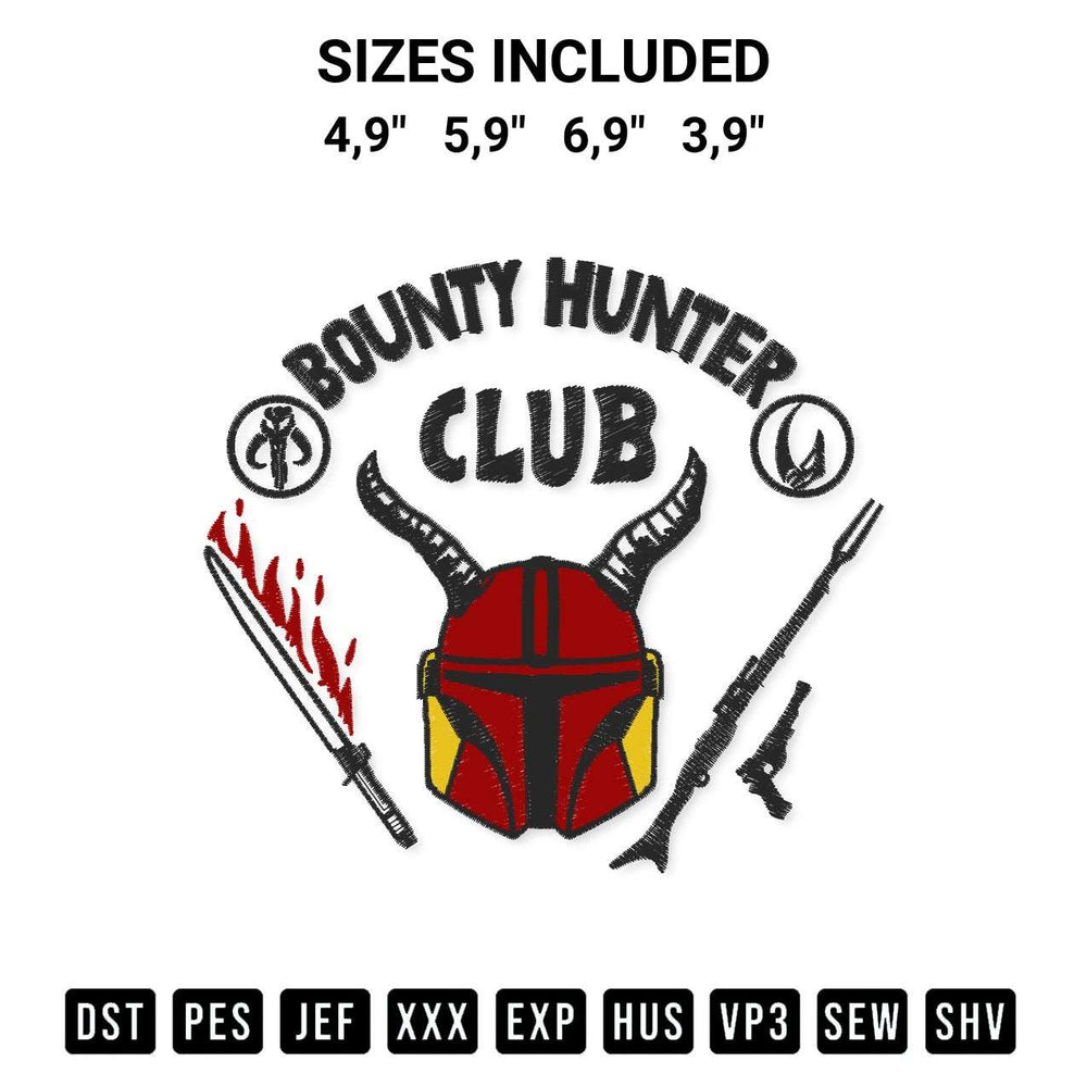 Download the Star Wars Bounty Hunter Club Hellfire Club Stranger Things 4 Logo Embroidery Design machine embroidery design exclusively at Designspacks.com. Premium digitized pattern for apparel and DIY crafts. Available sizes: 4,9", 5,9", 6,9", 3,9".