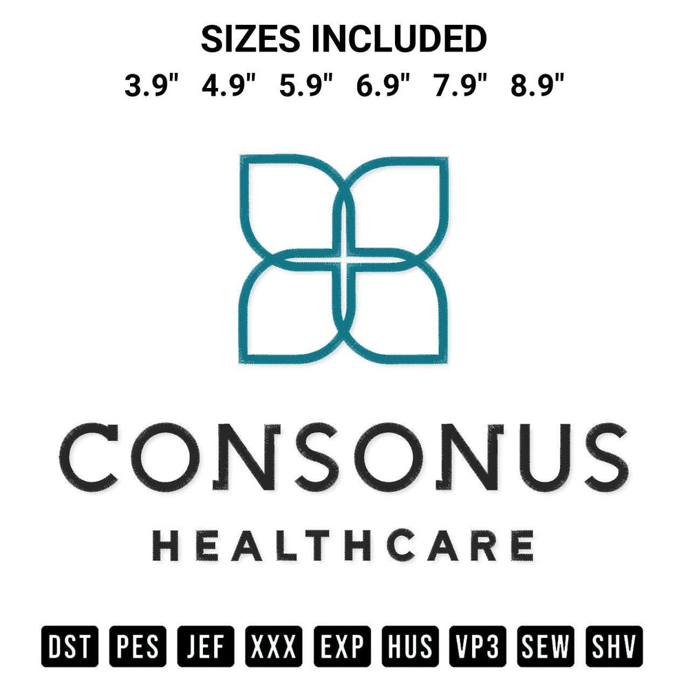 Create amazing crafts with the Consonus Healthcare Embroidery Design embroidery file. High-quality digital download from Designspacks.com, perfect for beginners and pros. Available sizes: 3.9", 4.9", 5.9", 6.9", 7.9", 8.9".