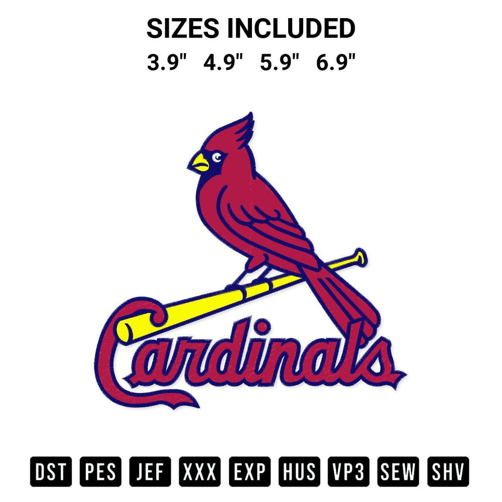 Elevate your next project with our St Louis Cardinals Embroidery Design embroidery file. Shop high-quality digital patterns instantly at Designspacks.com. Available sizes: 3.9", 4.9", 5.9", 6.9".