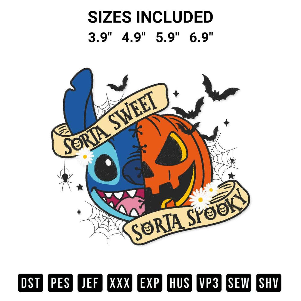 Looking for the perfect pattern? Download the Disney Stitch With Pumpkin Sorta Sweet Sorta Spooky Embroidery Design embroidery design today at Designspacks.com. Crisp, clean stitching guaranteed. Available sizes: 3.9", 4.9", 5.9", 6.9".