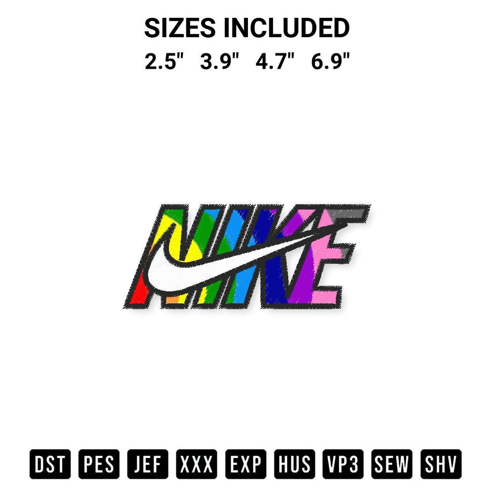 Looking for the perfect pattern? Download the Trendy Colorful Nike Logo Embroidery Design embroidery design today at Designspacks.com. Crisp, clean stitching guaranteed. Available sizes: 2.5", 3.9", 4.7", 6.9".