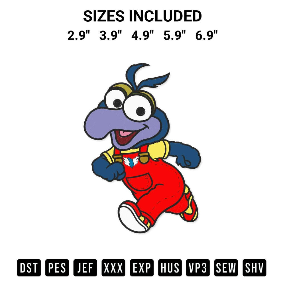 Discover the perfect addition to your crafting collection: Baby Gonzo Embroidery Design embroidery file. Instantly available at Designspacks.com. Available sizes: 2.9", 3.9", 4.9", 5.9", 6.9".