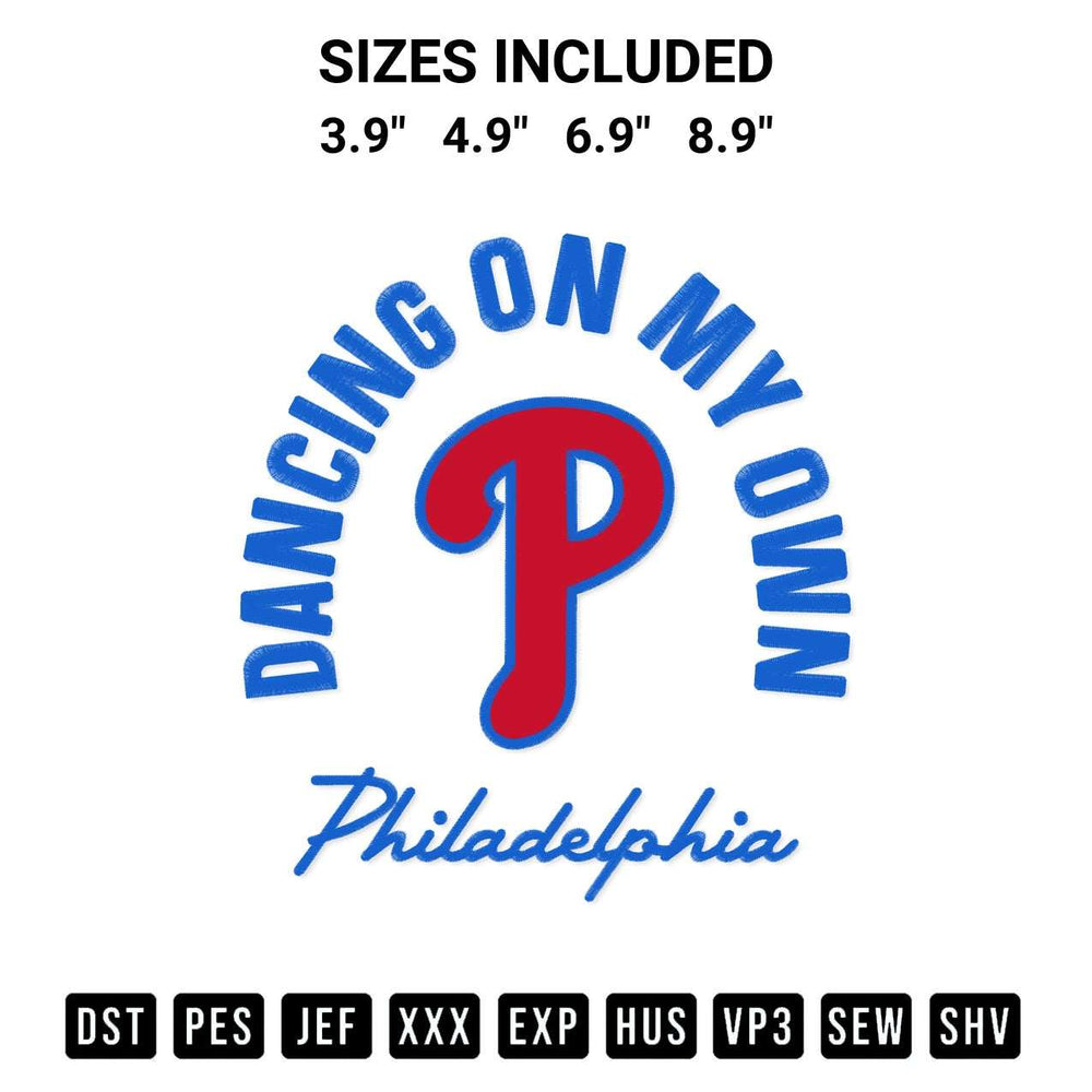 Shop the Dancing On My Own Philadelphia Embroidery Design machine embroidery pattern at Designspacks.com. Beautifully digitized for flawless stitching on any fabric. Available sizes: 3.9", 4.9", 6.9", 8.9".