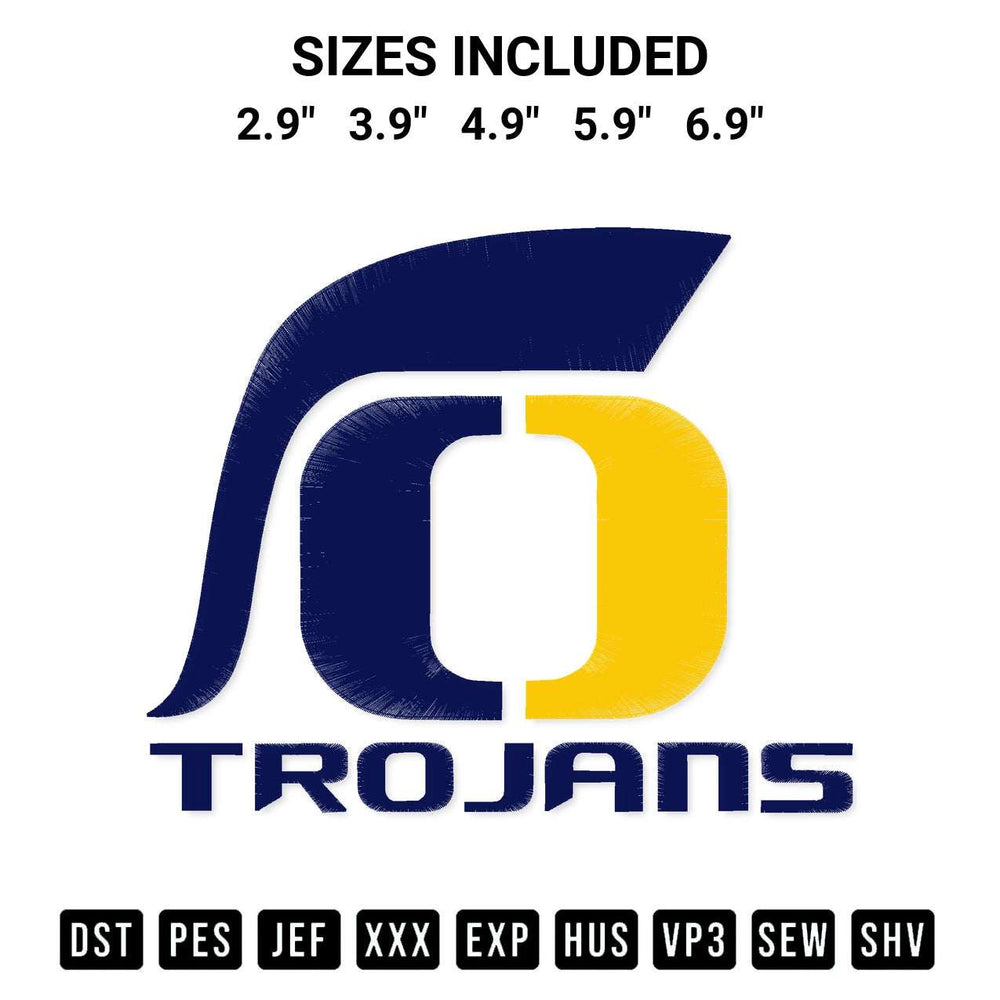 Download the Trojans Embroidery Design machine embroidery design exclusively at Designspacks.com. Premium digitized pattern for apparel and DIY crafts. Available sizes: 2.9", 3.9", 4.9", 5.9", 6.9".