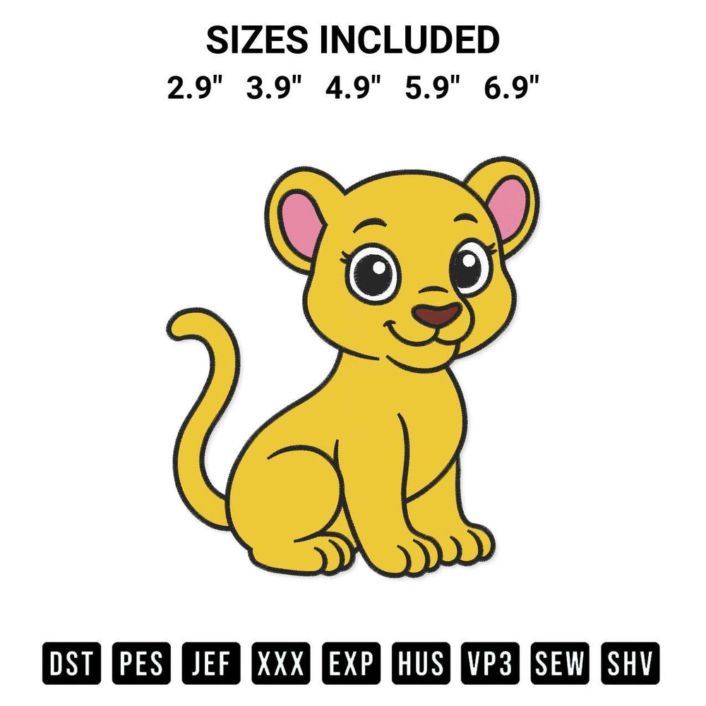 Create amazing crafts with the Lioness Embroidery Design embroidery file. High-quality digital download from Designspacks.com, perfect for beginners and pros. Available sizes: 2.9", 3.9", 4.9", 5.9", 6.9".