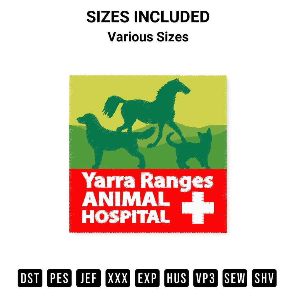 Create amazing crafts with the Yarra Ranges Animal Hospital Embroidery Design embroidery file. High-quality digital download from Designspacks.com, perfect for beginners and pros. Available sizes: Various Sizes.