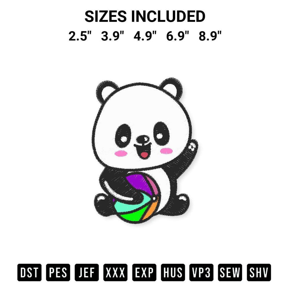 Elevate your next project with our Panda Playing Ball Embroidery Design embroidery file. Shop high-quality digital patterns instantly at Designspacks.com. Available sizes: 2.5", 3.9", 4.9", 6.9", 8.9".