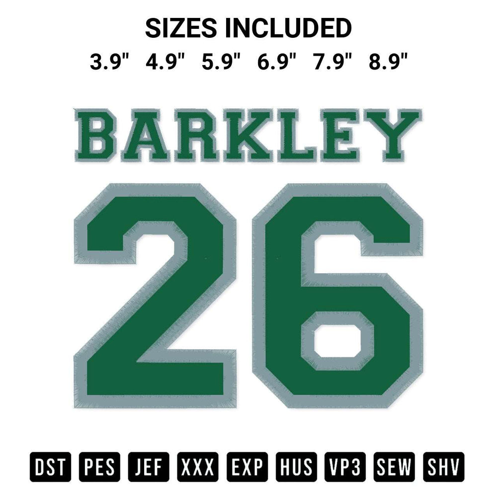 Elevate your next project with our Philadelphia Eagles Saquon Barkley Embroidery Design embroidery file. Shop high-quality digital patterns instantly at Designspacks.com. Available sizes: 3.9", 4.9", 5.9", 6.9", 7.9", 8.9".