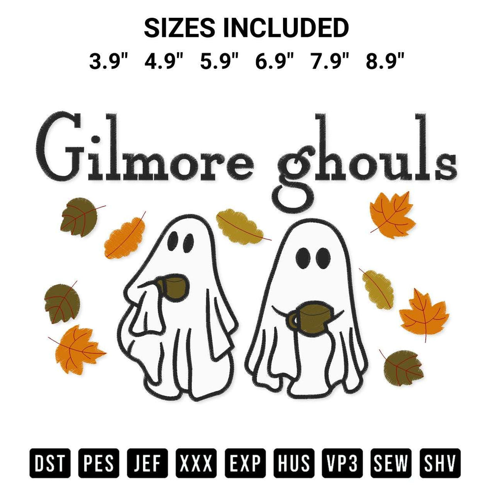 Discover the perfect addition to your crafting collection: Gilmore Ghouls Fall Halloween Embroidery Design embroidery file. Instantly available at Designspacks.com. Available sizes: 3.9", 4.9", 5.9", 6.9", 7.9", 8.9".