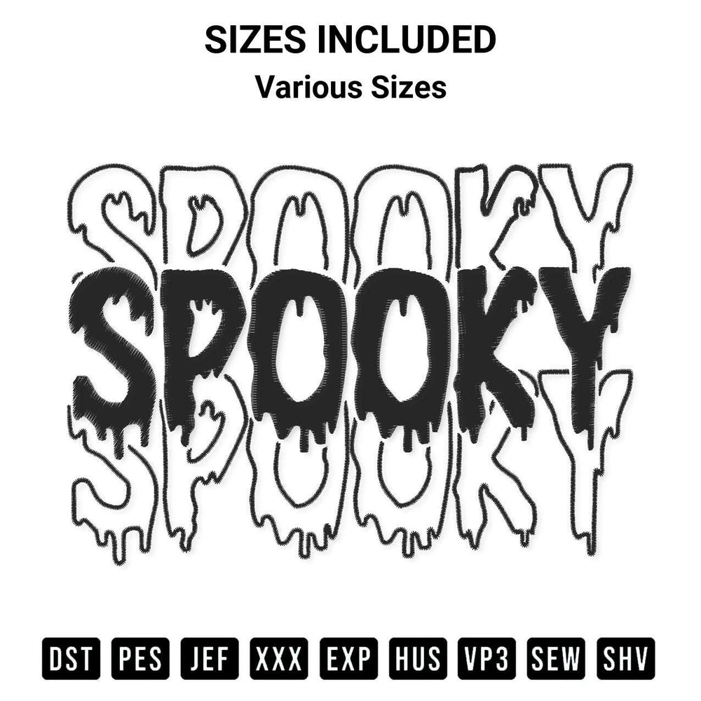 Get the Spooky Halloween Embroidery Design embroidery design for your custom crafts! Premium digitized files available for instant download at Designspacks.com. Available sizes: Various Sizes.