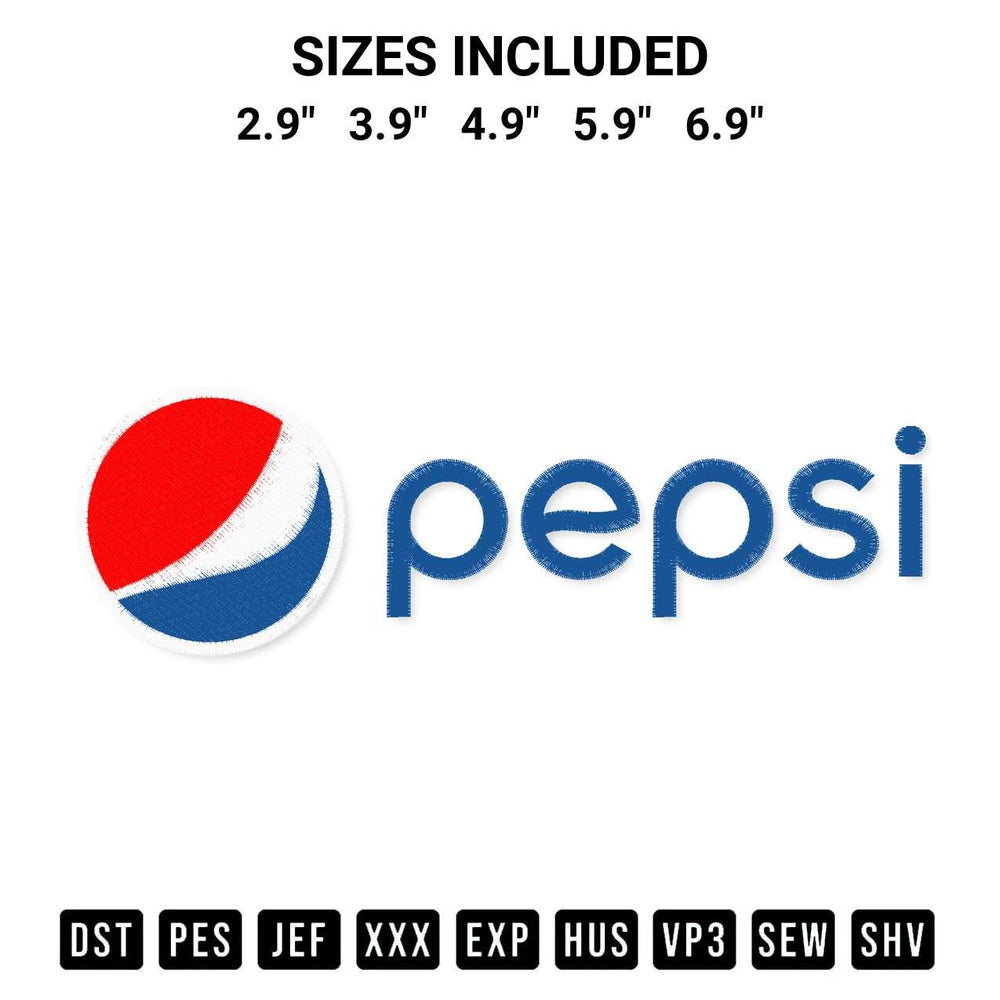 Discover the perfect addition to your crafting collection: Pepsi Logo Embroidery Design embroidery file. Instantly available at Designspacks.com. Available sizes: 2.9", 3.9", 4.9", 5.9", 6.9".