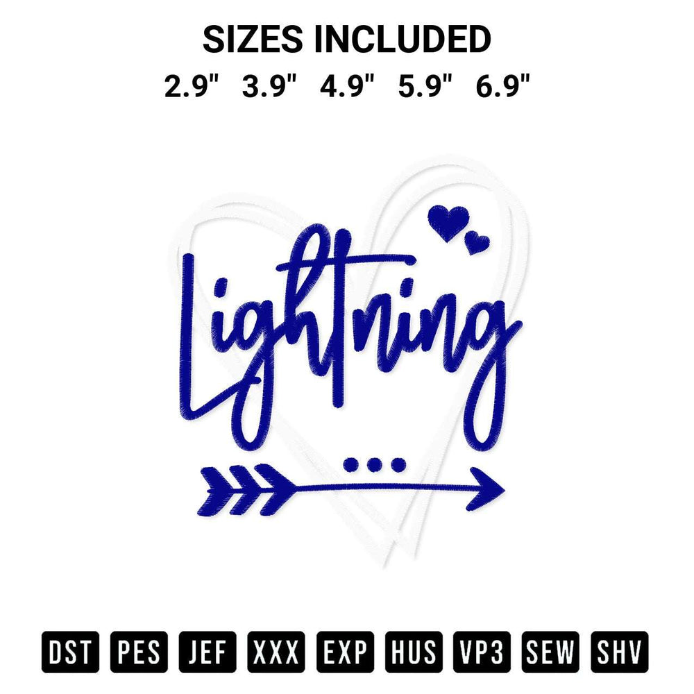 Elevate your next project with our Tampa Bay Lightning Heart Embroidery Design embroidery file. Shop high-quality digital patterns instantly at Designspacks.com. Available sizes: 2.9", 3.9", 4.9", 5.9", 6.9".