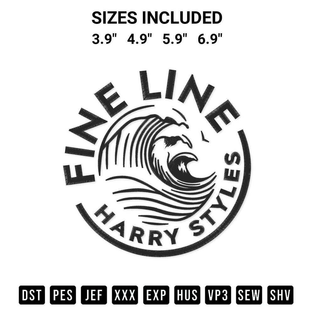 Shop the Fine Line Harry Styles Embroidery Design machine embroidery pattern at Designspacks.com. Beautifully digitized for flawless stitching on any fabric. Available sizes: 3.9", 4.9", 5.9", 6.9".