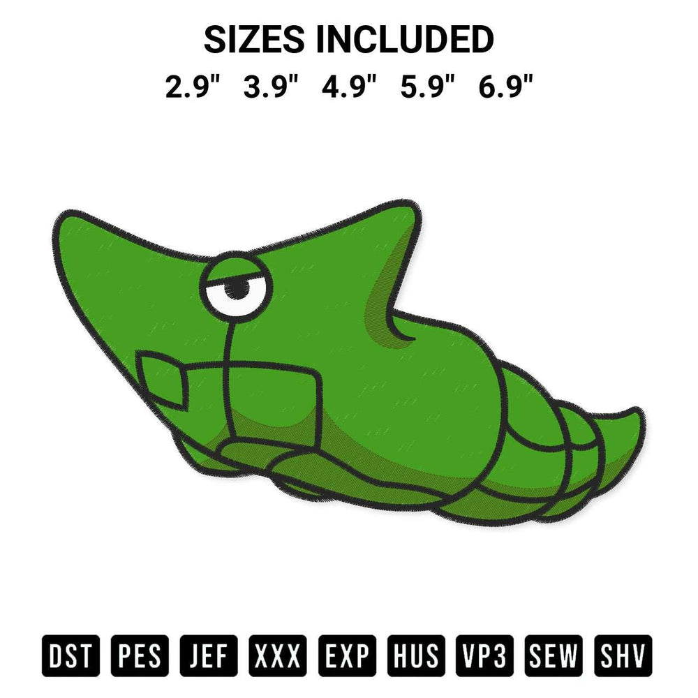 Create amazing crafts with the Metapod Pokemon Embroidery Design embroidery file. High-quality digital download from Designspacks.com, perfect for beginners and pros. Available sizes: 2.9", 3.9", 4.9", 5.9", 6.9".