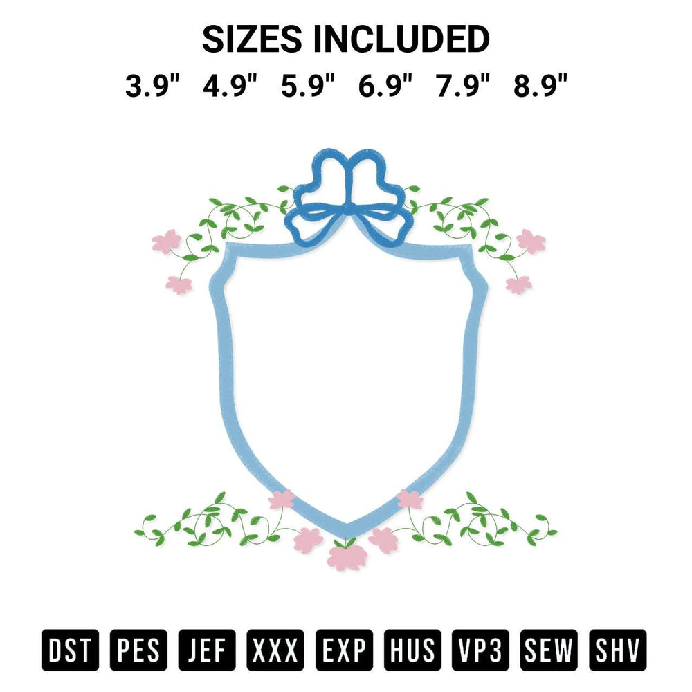 Get the Frame With Floral Embroidery Design embroidery design for your custom crafts! Premium digitized files available for instant download at Designspacks.com. Available sizes: 3.9", 4.9", 5.9", 6.9", 7.9", 8.9".