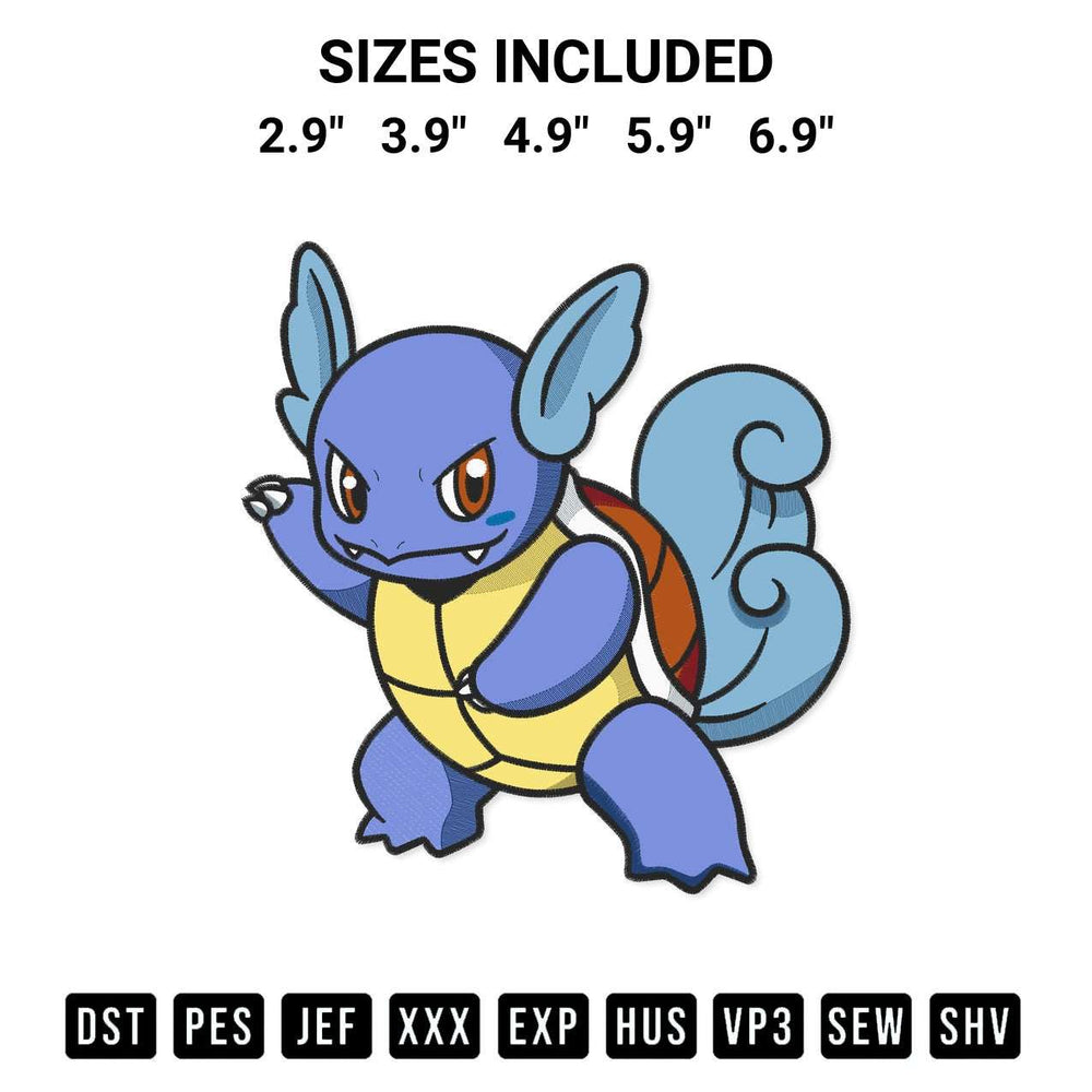 Elevate your next project with our Wartortle Pokemon Embroidery Design embroidery file. Shop high-quality digital patterns instantly at Designspacks.com. Available sizes: 2.9", 3.9", 4.9", 5.9", 6.9".