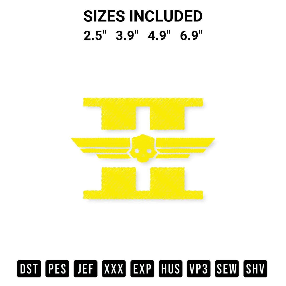 Shop the Helldivers 2 Embroidery Design machine embroidery pattern at Designspacks.com. Beautifully digitized for flawless stitching on any fabric. Available sizes: 2.5", 3.9", 4.9", 6.9".