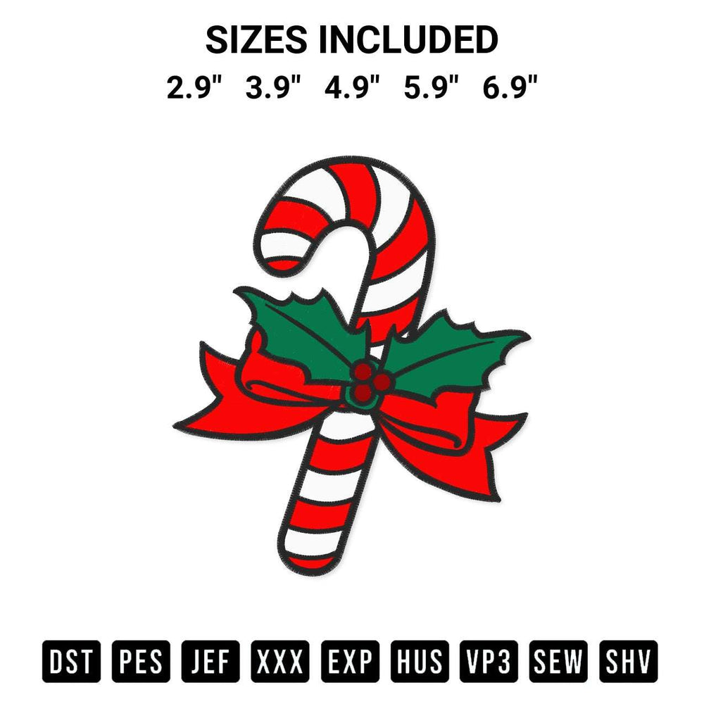 Elevate your next project with our Candy Cane Embroidery Design embroidery file. Shop high-quality digital patterns instantly at Designspacks.com. Available sizes: 2.9", 3.9", 4.9", 5.9", 6.9".