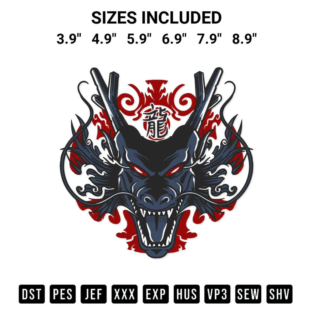 Stitch like a pro with the Dragon Ball Shenron Embroidery Design embroidery pattern from Designspacks.com. High-quality digital machine embroidery file. Available sizes: 3.9", 4.9", 5.9", 6.9", 7.9", 8.9".
