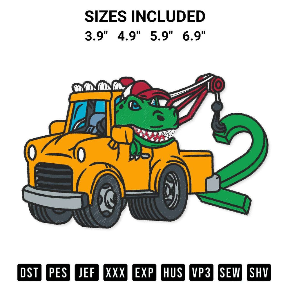 Transform your fabrics with the 2Th Birthday Tow Truck Dinosaur Embroidery Design embroidery design. Instant access to premium digitized patterns at Designspacks.com. Available sizes: 3.9", 4.9", 5.9", 6.9".