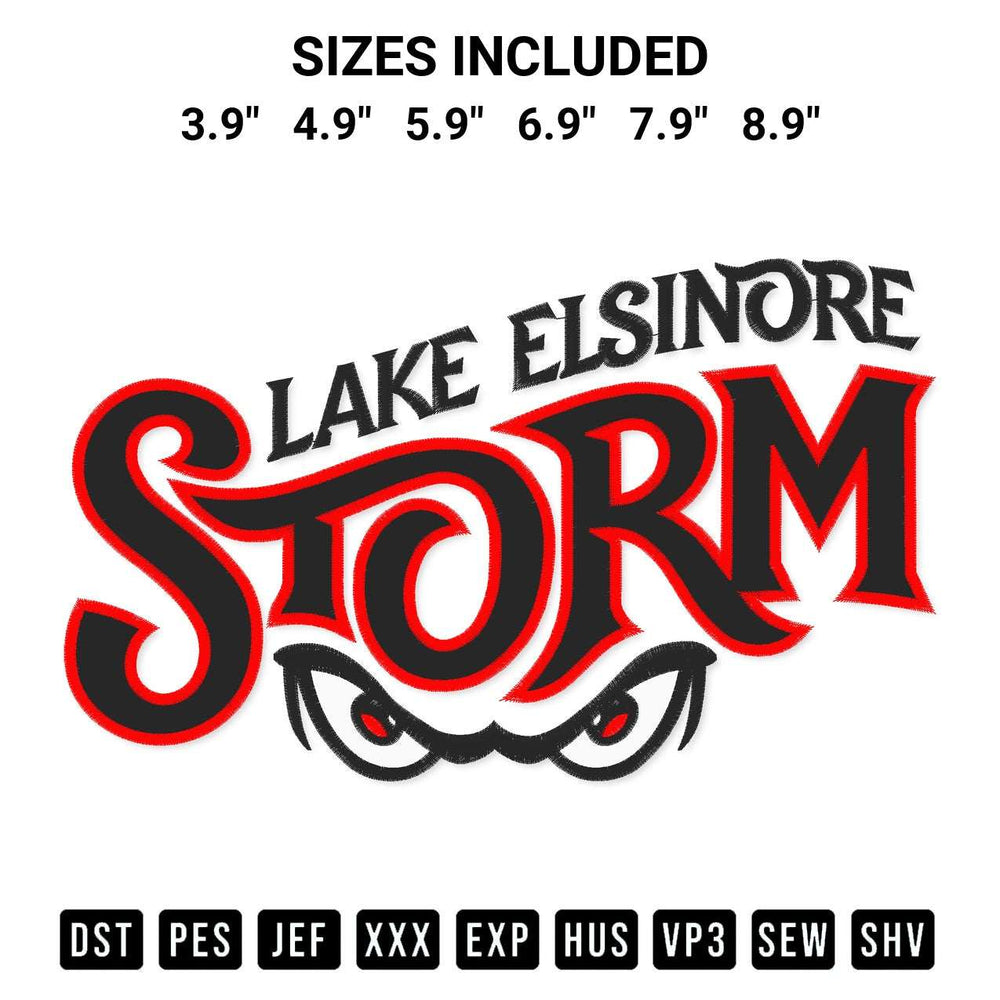 Add a unique touch to your apparel with the Lake Elsinore Storm Baseball Embroidery Design embroidery file. Premium instant download available now on Designspacks.com. Available sizes: 3.9", 4.9", 5.9", 6.9", 7.9", 8.9".